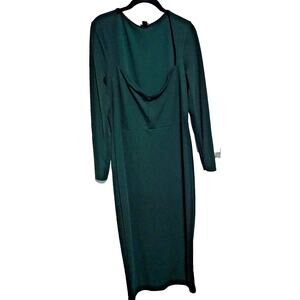 Pretty Little Thing Ladies Sweet heart neck dress Emerald Green Sz 16 NWT